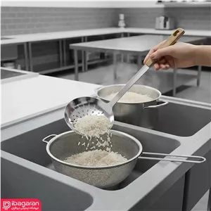 کفگیر آبکش دسته چوبی ریما مدل 13297