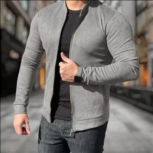 سویشرت مخمل سوییت مردانه اورجینال رنگ طوسی