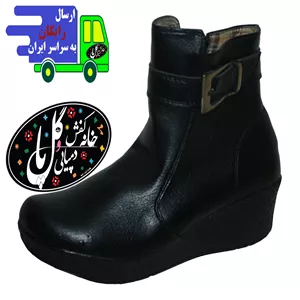 بوت سه دکمه قهوه ای