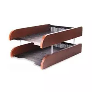 کازیه 2 طبقه رومیزی چوب و فلز 