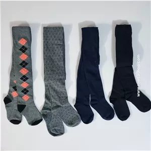 جورابشلواری نخی بچگانه برند اچ اند ام رنگ طوسی و سورمه ای و مشکی