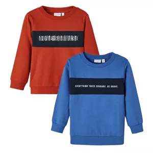 پلیور توکرکی نوزادی پسرانه برند نیمیت name it دانمارک رنگ آبی و قرمز