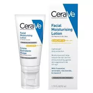 لوسیون ضدآفتاب بی رنگ سراوی spf50 مدل AM مناسب برای پوست معمولی حجم‌ ۵۲ میلی سوپر های کپی