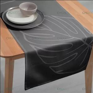 رومیزی رانر طوسی طرح برگ انجیری کد RN014b