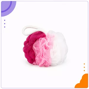 لیف حمام توپی Medium آویمانج طرح سه رنگ مناسب پوست های معمولی و چرب