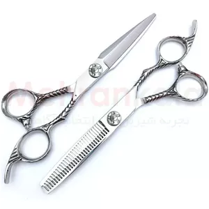 ست قیچی حرفه ای اصلاح و پیتاژ سوتاپ مدل Silver Class  - استیل ژاپنی