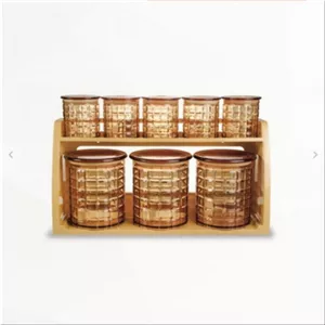 جای ادویه و حبوبات 8 عددی شطرنجی برنزی بیتا