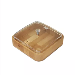 بیسکوییت خوری چوبی درب شیشه لیمون