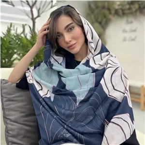 شال نخی بهاره 01400 طرح آبی