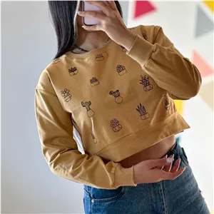 بلوز دورس پنبه زنانه مدل چاپی کاکتوس در 10 رنگ پنبه