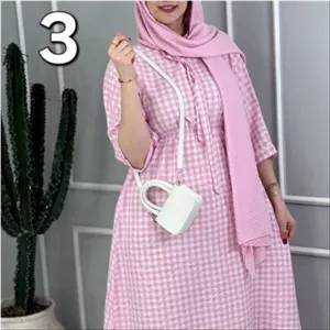 پیراهن ساحلی نخی زنانه مدل مانلی در رنگبندی