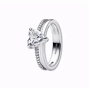 انگشتر دو باند با قلب پاندورا