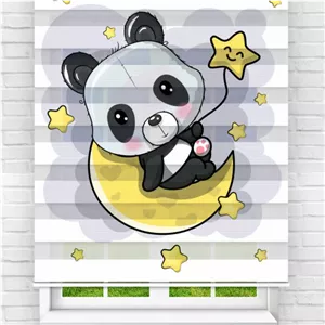 پرده زبرا سه بعدی طرح پاندا و ماه