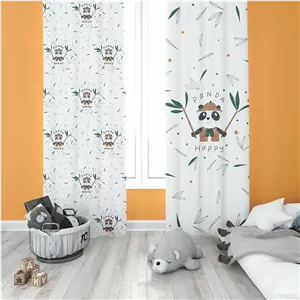 پرده فانتزی اتاق کودک طرح پاندا سرخپوستی