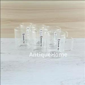 استکان دسته دار پیرکس شعله مستقیم دلی ظرفیت 220 میل بسته 6 عددی