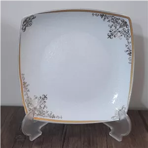 پیش دستی(میوه خوری)چینی پردیس قالب مربع بسته بندی یک عددی کف گل