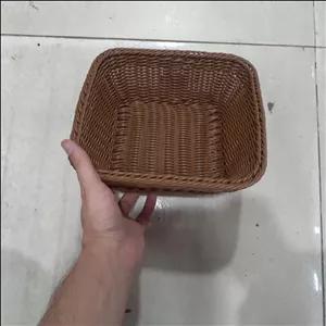 سبد طرح حصیر بافت سایز بزرگ مناسب میوه سبزی نان  اندازه 23در 23