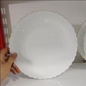 بشقاب خورش خوری آرکوپال ساده لب طلا کنگره بسته 6 عددی قابلیت شست و شو در ظرفشویی