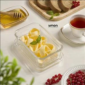 جا کره ای  شیشه ای مستطیل شیار دار لیمون 