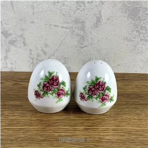 نمک پاش و فلفل پاش جفتی چینی زرین طرح بیدگل ( 2 عدد ) - درجه یک