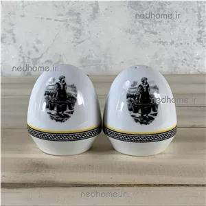 نمک پاش و فلفل پاش چینی زرین طرح ویلیج (دو عدد) درجه یک