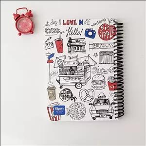 دفتر 100 برگ الیپون طرح فست فود سایز وزیری