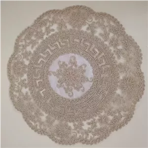 رومیزی سه تیکه گرد ترک نسکافه ای