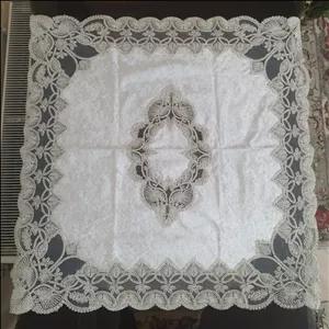 رومیزی مخمل دانتل شاین دار مربع 100 در 100 سانت ترک مناسب میز خاطره و ناهارخوری