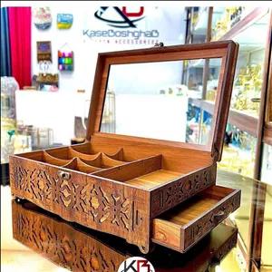 تی باکس بزرگ کشودار جاشکلاتی چوبی کشودار تیبگ پذیرایی عروس جعبه پذیرایی جهیزیه