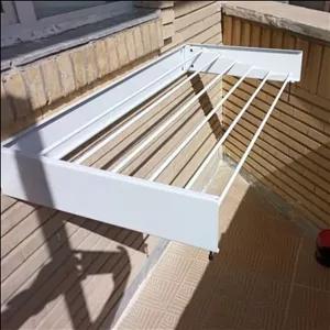 بند رخت دیواری تاشو استیل رنگ سفید