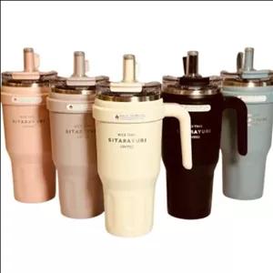 تراول ماگ تامبلر دسته دار750 میل سیتارایوری نی دار به همراه آسان نوش