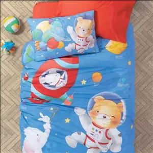 ست ملحفه کاتن باکس مدل Junior Planet  Mavi تکنفره 3 تکه
