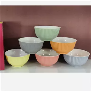 کاسه (پیاله) ماست خوری مدل الماسی گوزل گرد رنگی پاستیلی 6 عددیGUZEL