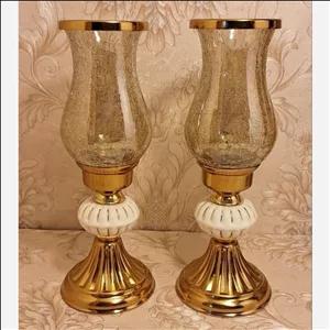 یک عدد شمعدان آنتیک  32 سانتی فلزی سرامیکی کد 118 ( پس کرایه )