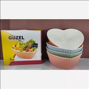 کاسه سالاد قلبی مدل الماسی گوزل  بزرگ رنگیGUZEL