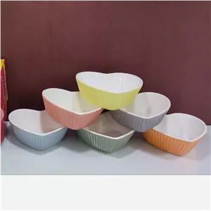 کاسه (پیاله) ترشی خوری  قلبی مدل الماسی گوزل رنگی 6 عددیGUZEL