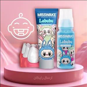 خمیردنداندهانشویه کودک پسرانه - آبی - لبوبو برند میسویک - روزانه - بدون ایجاد سوزش - طعم توت فرنگی