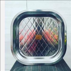 سینی استیل مربع برند یونیک  سایز 40 سانتی متر ضد زنگ و سیاه شدن