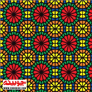 برچسب شیشه مات کن رنگی طرح سنتی چوبینه کد 421 (عرض 60 سانتیمتر)