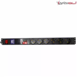 رک مونت 8 خانه پارت الکتریک با کابل 1.8 متری مدل PE6642