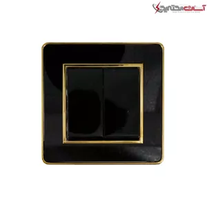 کلید دوپل جهان الکتریک مدل ویترا با قاب مشکی طلا