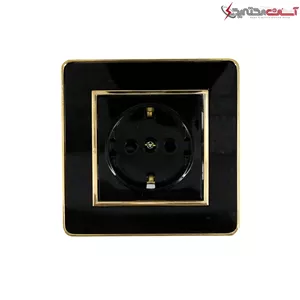 پریز ارتدار جهان الکتریک مدل ویترا با قاب مشکی طلا