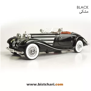 ماکت ماشین مرسدس بنز  Mercedes-Benz مدل 500K رنگ مشکی ( شامل تخفیف به علت ایراد ظاهری)