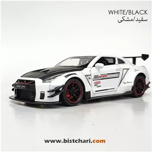 ماکت ماشین نیسان Nissan مدل GTR R35 رنگ سفید/مشکی