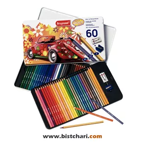 ست مداد رنگی 60 تکه جعبه فلزی برند برونزیل Bruynzeel
