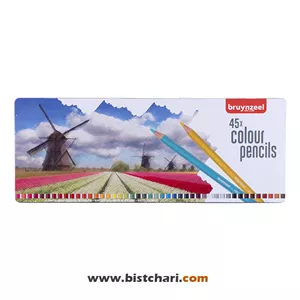 مداد رنگی 45 رنگ جعبه فلزی برند برونزیل Bruynzeel