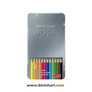 مداد رنگی 12 رنگ جعبه فلزی برند برونزیل Bruynzeel