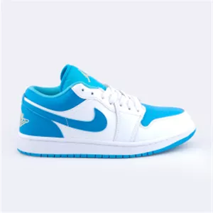کفش کتانی نایکی ایر جردن 1 مدل Air Jordan 1 Low رنگ آبی فیروزه‌ای سفید