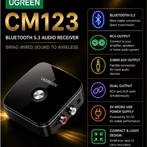 گیرنده بلوتوثی صدا یوگرین5.3 UGREEN گارانتی ۱۸ ماهه