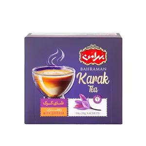چای کرک زعفرانی بهرامن بسته 18 عددی